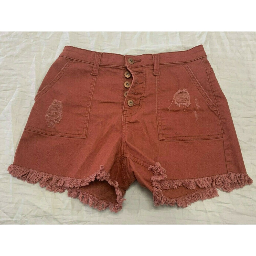 NO BOUNDARIES WOMENS HIGH RISE JEANS SHORTS SIZE 9